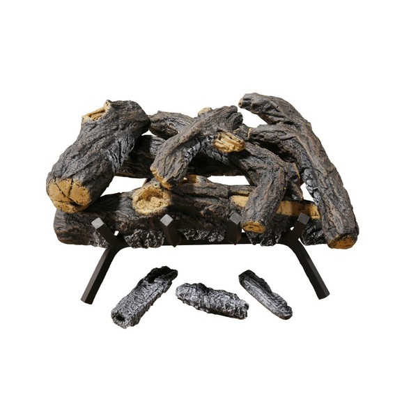 Cedar Ridge Hearth 18In. Decorative Realistic Fireplace Ceramic Wood Log Set - CRHEAV18RP-D